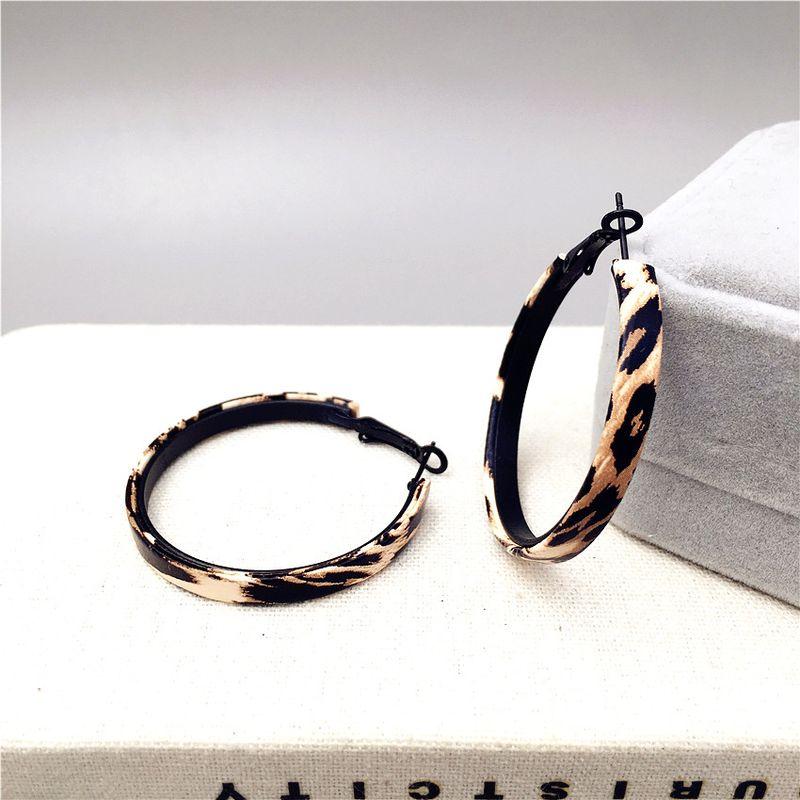Matte Black Leather Big Hoop Earrings Exaggerated Ear Ring Female Circle Elegant South Korea Simple Personality Fashion