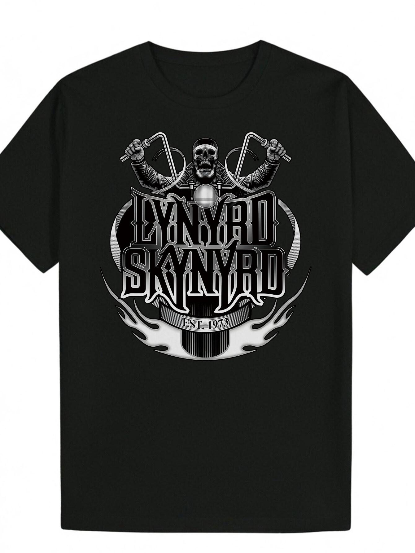 

Vintage Band Graphic T-shirt - Black Casual Short Sleeve Round Neck Summer Tee XXXXL