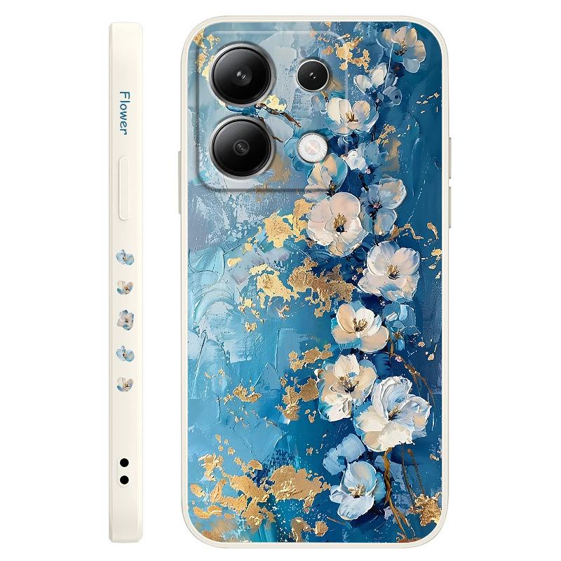 

Gold Leaf Flower Phone Case For Xiaomi Redmi Note 15 Pro Plus 4G 5G Silicone Cover Redmi Note 15 Pro 4G белый