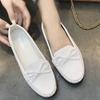 White Round Toe Woman Flats Slip-on with Bow Elegant Dress High Quality Fashion Quick Delivery Luxury Brand Y2k Shoes for Women