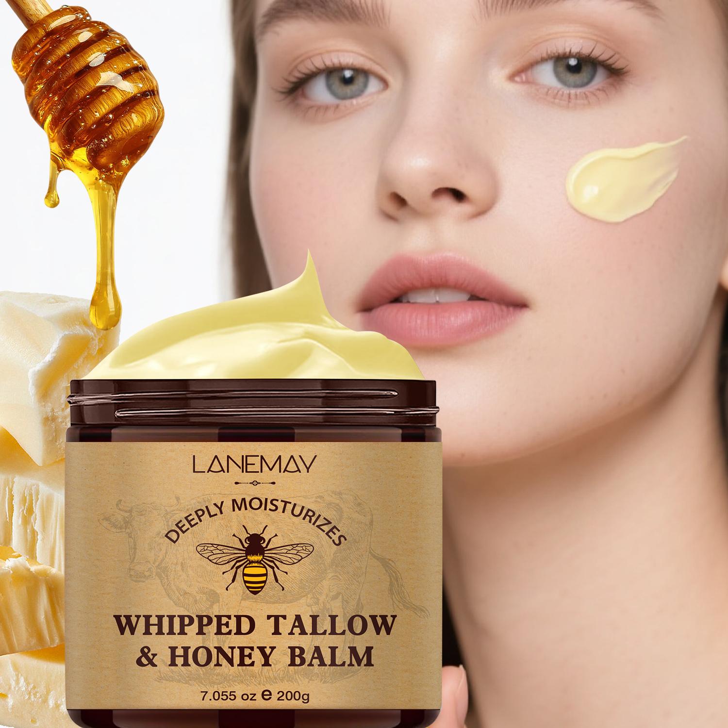 

Whipped Tallow & Honey Balm-Soothes Dry, Irritated Skin-Deeply Moisturizes And Nourishing Skin-Suitable For All Skin Types, 200g