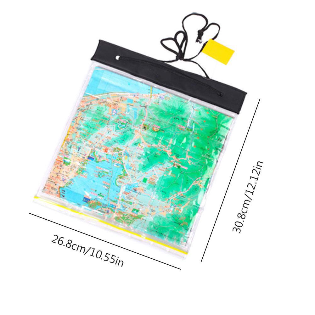 Outdoor Waterproof Map Plastic Bag Valve Bag Transparent Map Case Hold Bag