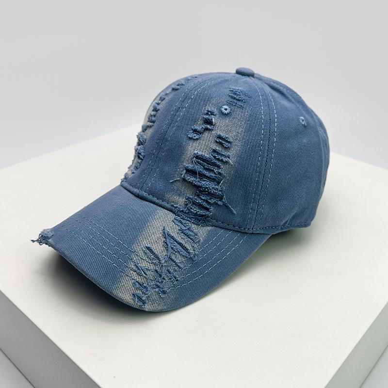 New Men Women Gradient Broken Style Baseball Hats Distress Sunshade Breathable Personal Snapback Caps Versatile Fashion Retro