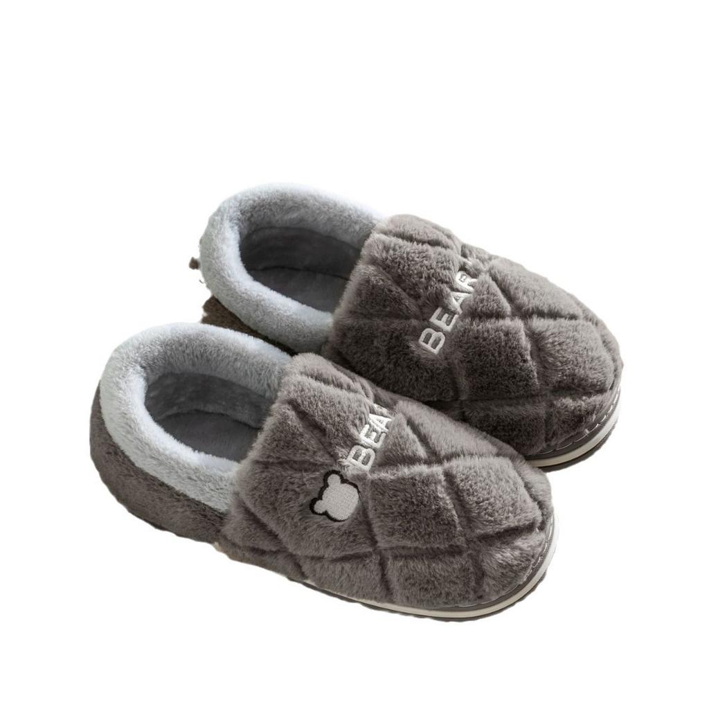 Winter Men's And Women's Home Warm Plush Cotton Slippers