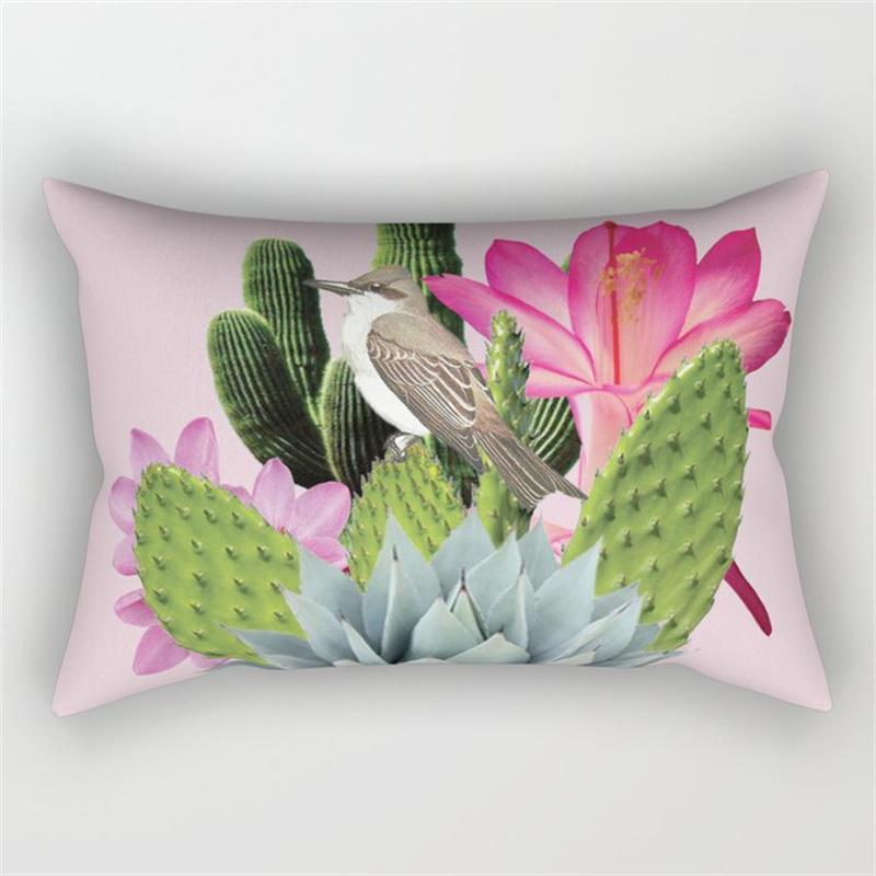 30x50cm Green Tropical Leaves Plant Pillowcase Cactus Flower Polyester Cushion Cover Ins Natural Landscape Pillowslip Home Decor