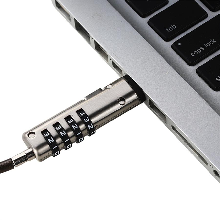 USB Port 4 Digit Password Universal Cable Office Laptop Lock Protective Professional Anti Theft Security Keyless Lock