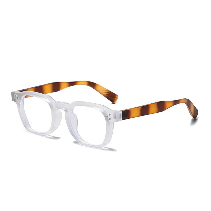 New in Vintage Rivet Square Sunglasses Women For Men Luxury Brand Designer Sun Glasses Punk Anti Blue Light Eyeglasses Frame