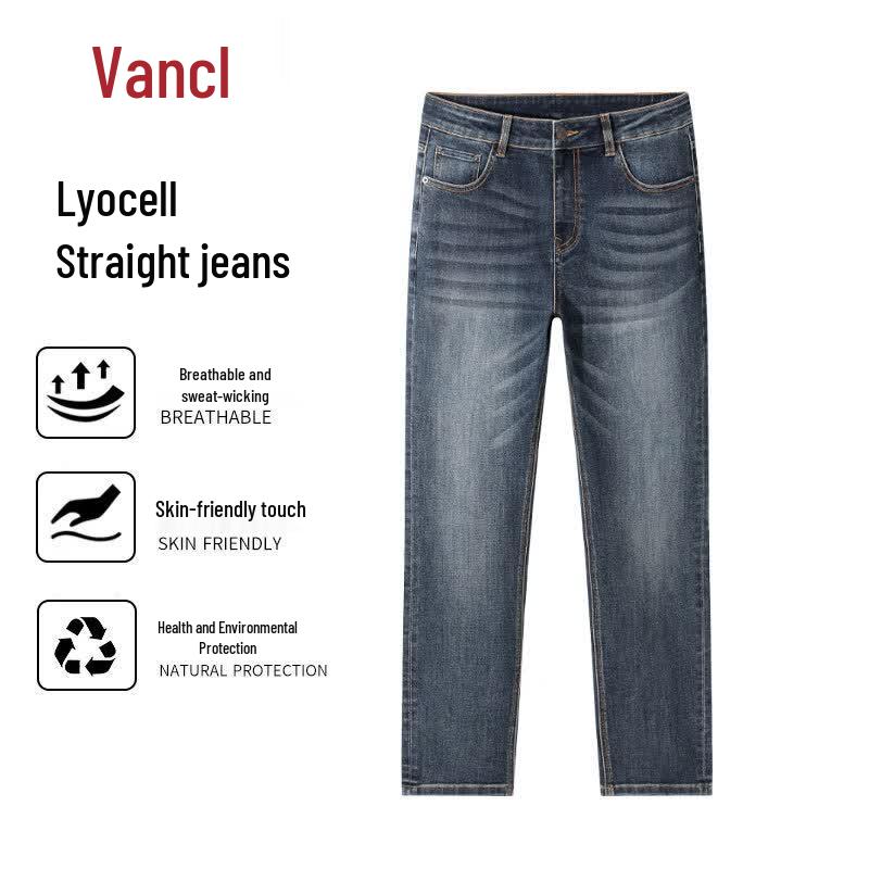 Vancl Men s All-Season Lyocell Blend Straight-Leg Jeans 28