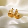 Youthway Casting Exquisite Three-layer Circle U-Shaped Open Earrings Fashion 18K Plated Waterproof Jewelry For Women
