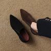 Krazing Pot Sheep Suede Autumn Winter Shoes low Heels slip on Size 43 Size 42 Pointed Toe Deep Mouth Pumps