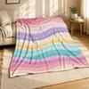 Pastell Regenbogen Wellen Streifen Korallenfleece Decke