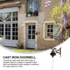 1pc Wrought Iron Doorbell Cast Iron Rustic Style Bell Manually Shaking Chime Portable Garden Decor Bell Christmas nament Home