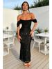 2026 European Sequin One-Shoulder Slit Dress - Women's Casual Fashion