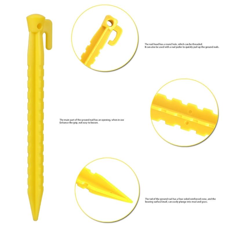 10Pcs Canopies Stake Plastic Tent Peg Anchors Yard Lawn Peg Outdoor Campings Stake for Fixings Tent Tarps Awnings