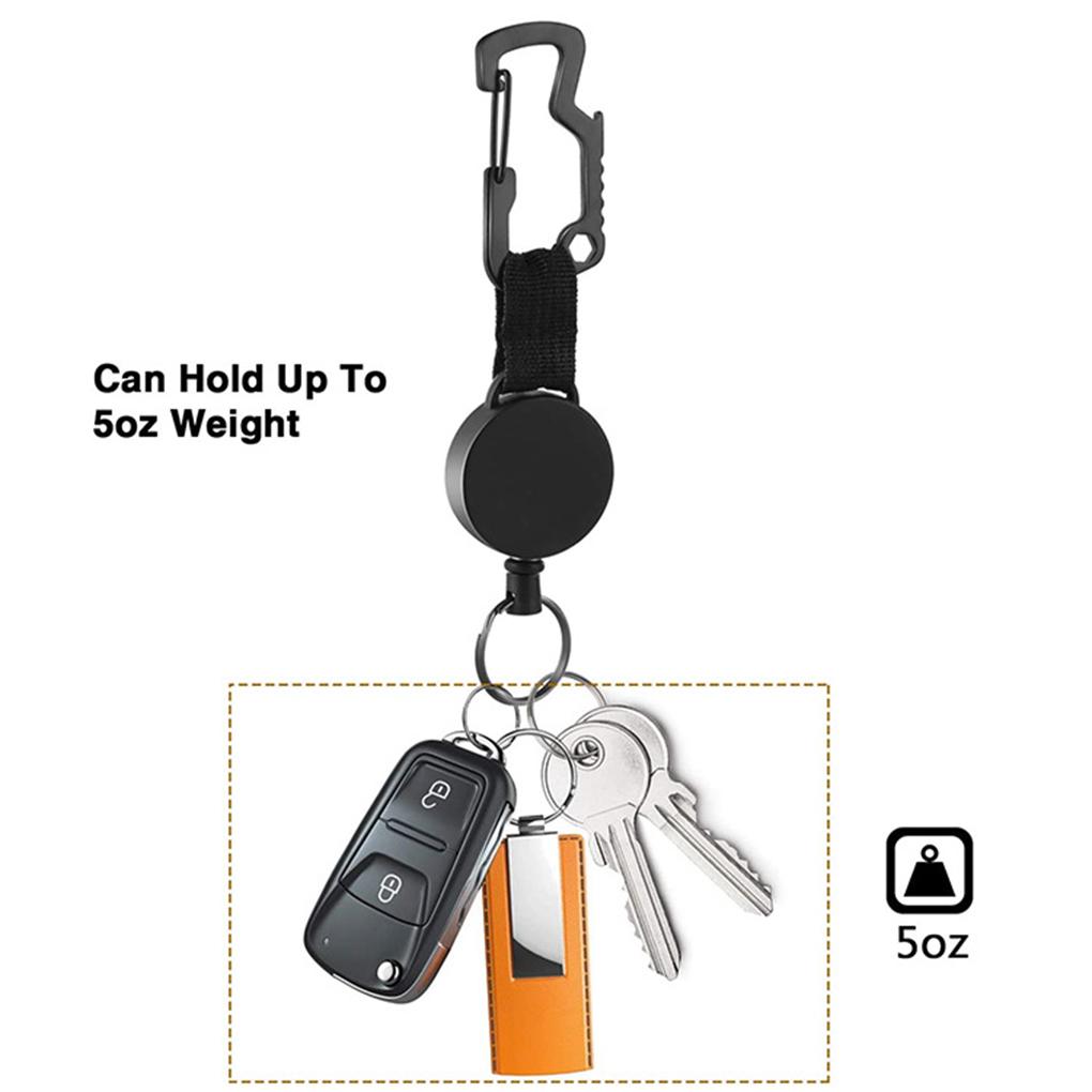 Stationery Holder Name Card Resilience High Retractable Wire Pull Tag Steel Ring Supplies Badge Key Keychain Reel Cord