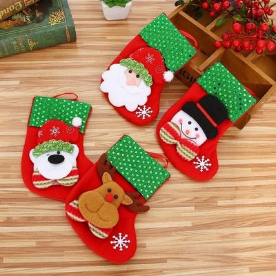 Nové vánoční dekorace Vánoční punčochy Ozdoby na vánoční stromek Santa Claus Sněhulák Jelen Medvěd Vánoční ponožky.