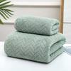 Coral Fleece Towel Set With Solid Color For Home Use And Gift Giving
