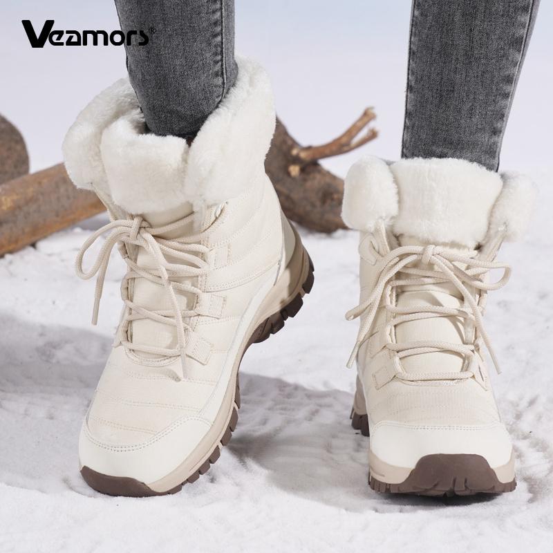 Waterproof Snow Boot Women's Plush Cotton Shoes Ladies Warm  High-top Boots Winter Outdoor Sneakers for Trekking Hiking