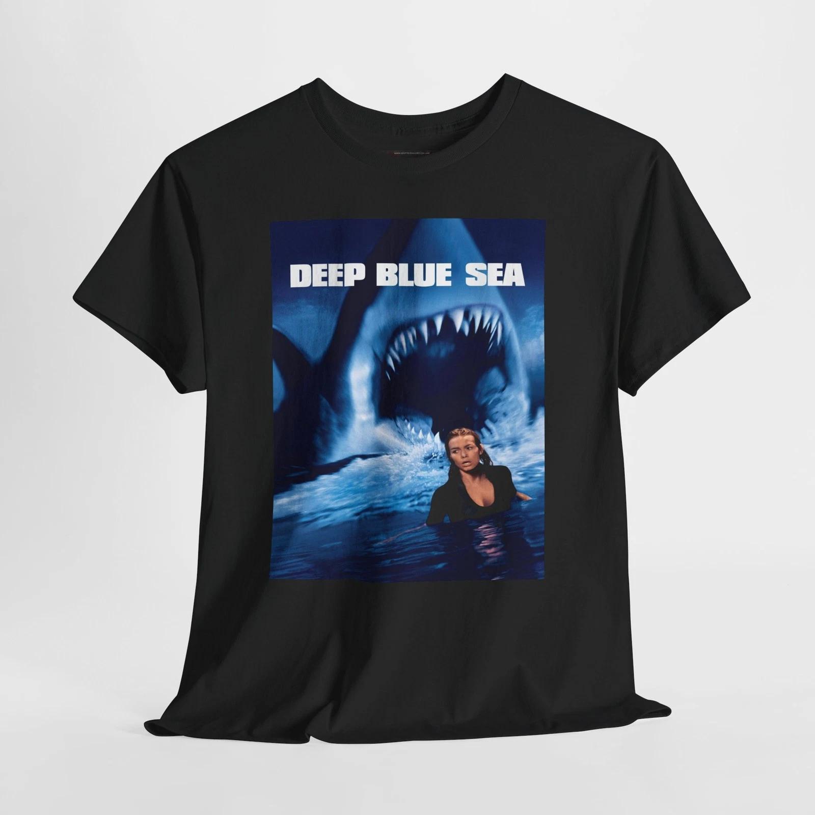 Deep Blue Sea 1999 Retro Movie Poster Horror Unisex Graphic T-Shirt 4XL