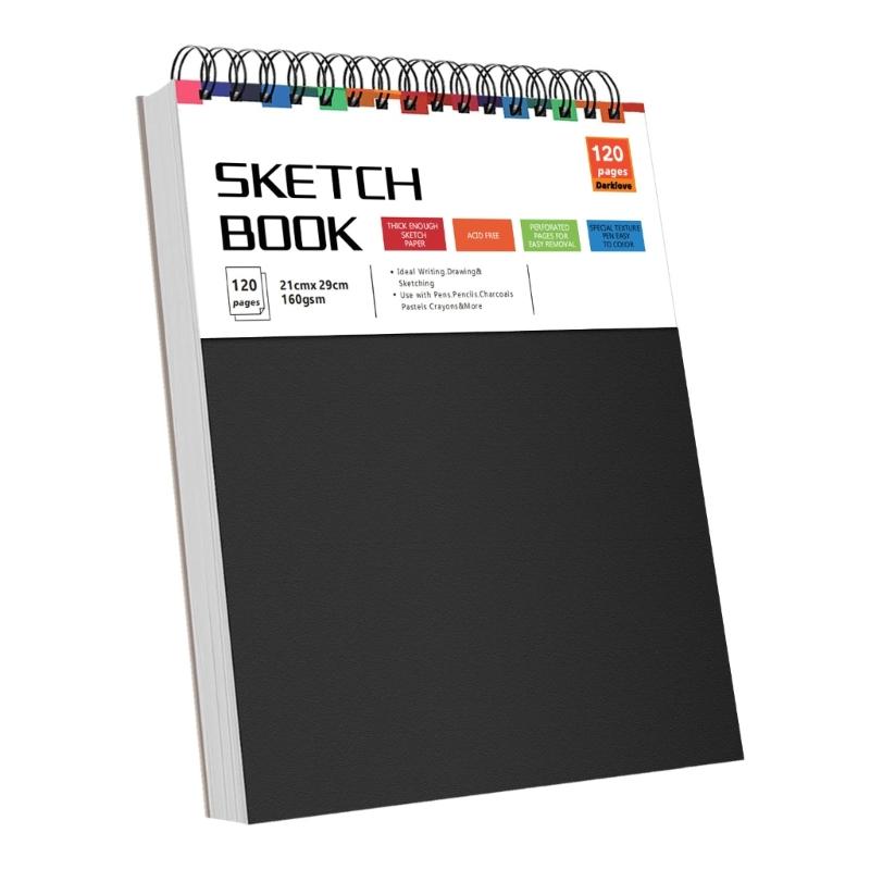 Portable Hardcover Sketchbook Coil Binding Drawing Pad Tearable Pages For Artists Beginner Outdoor Sketching Doodling
