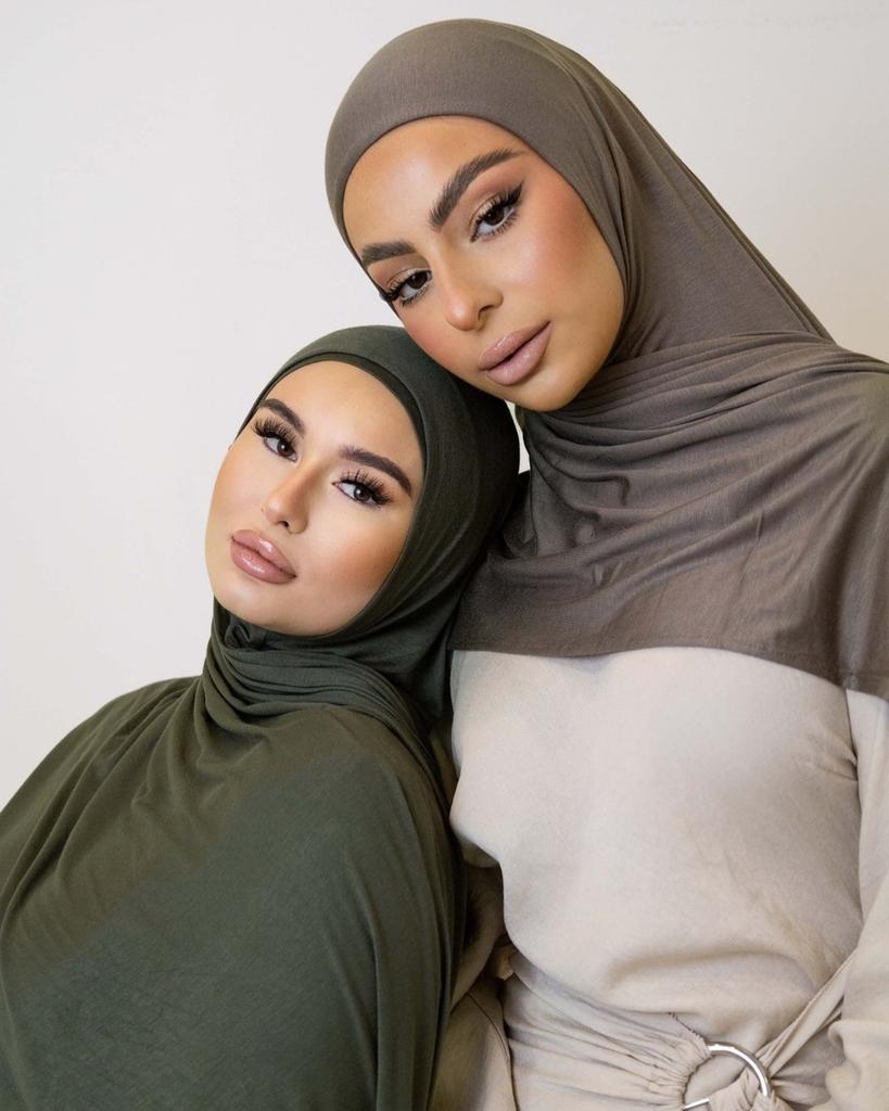 Jersey Scarf Stretchy Hijab Plain Head Scarves  Women Cotton Headwrap Shawl