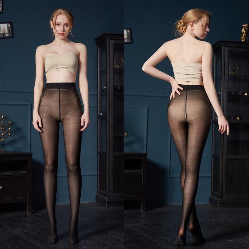70D Plus Size Woman Shiny Glossy Pantyhose Sexy Sheer Stockings Tights Elastic Shiny Leggings Shaping Stockings Long Socks for Woman