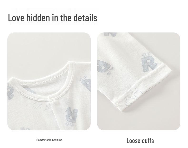 Newborn Pure Cotton Breathable Eight-Sleeve Bodysuit