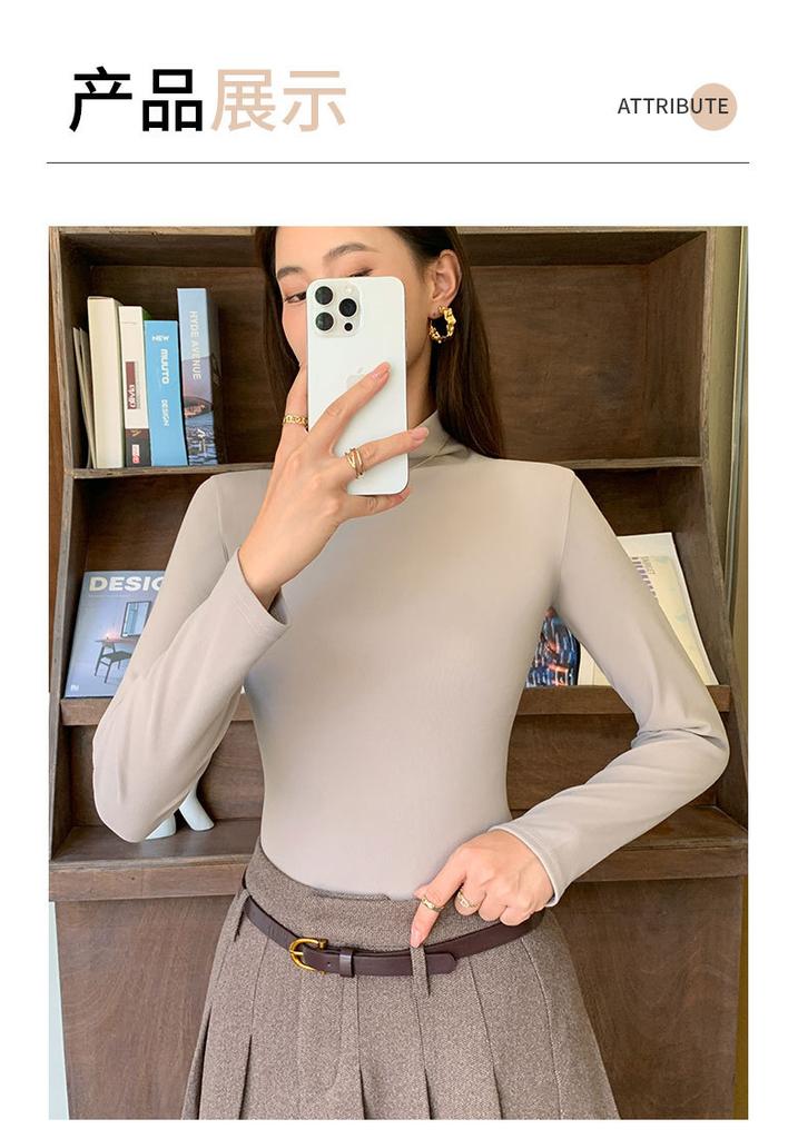 Women's Half High Collar Warm Inner Top