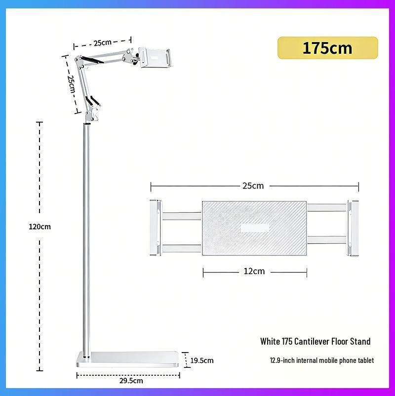 Soporte Cantilever Ajustable de 170 cm de Pie para Teléfono y Tableta para Mesita de Noche o Sofá