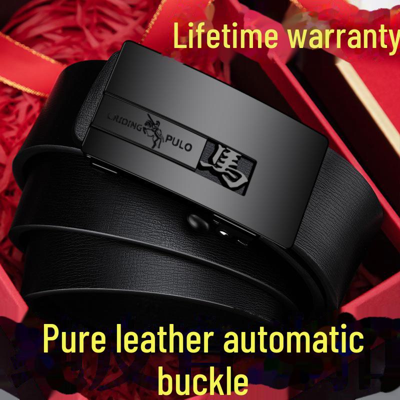 Paul Men's Genuine Leather Automatic Buckle Belt - Versatile Fashion for Business
