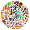 50 3D Animal Graffiti Stickers Personalized Creative Cartoon Animal Decoration Water Cup Mobile Suitcase Stickers