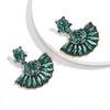 Pauli Manfi Vintage Ethnic Strass Fan-Shaped Design Charm Anhänger Ohrringe Frauen Schmuck Boho Trendy Serie Ohrring