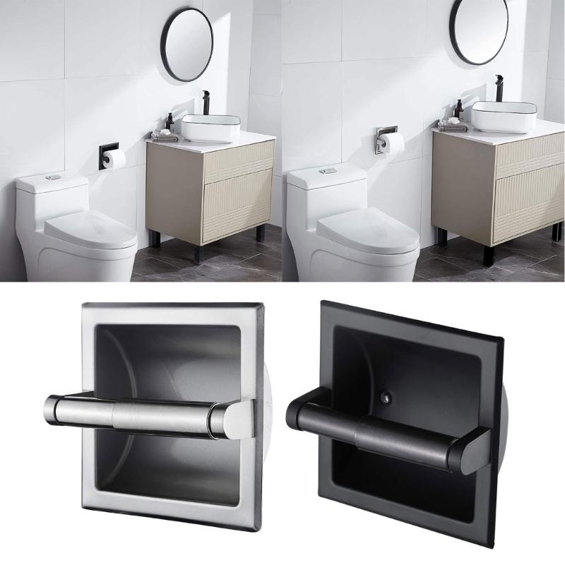 Contemporary Sturdy Stainless Steel Toilet Roll Holders Recessed Designs Portable Accessory for Elegant Bathroom