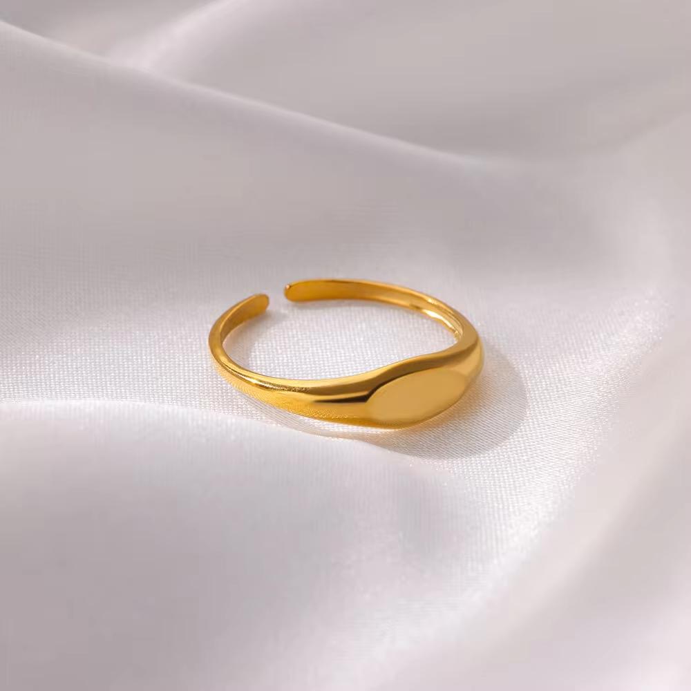 Minimalist Stainless Steel Open Ring For Women Men Geometric Adjustable Rings Fashion Gold Color Wedding Couples Jewelry Anillos