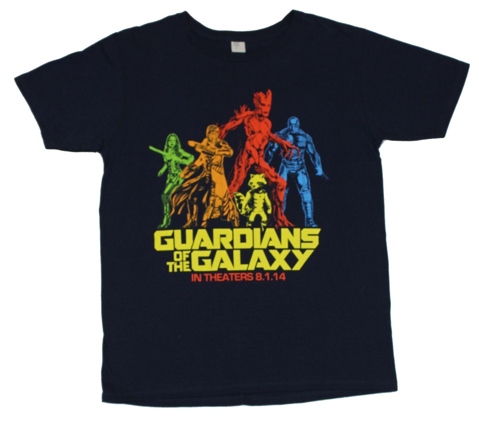 Guardians of the Galaxy Adult New T-Shirt - Primary Colored Hero Pics in XL