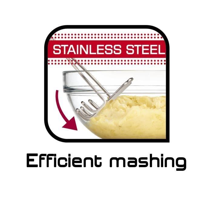 TEFAL Ecrase purée en inox Ingenio - Gris et noir