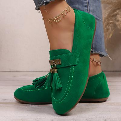 Mode Damen Flats Outdoor Quasten Flache Sneaker Damen Bequeme Urlaubs-Loafer Runde Zehenpartie Laufschuhe Damen Zapatos De Mujer