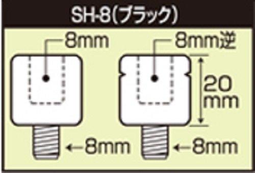 Tanax Bike Mirror Napoleon Positive Thread Adapter Black [Reverse 8mm