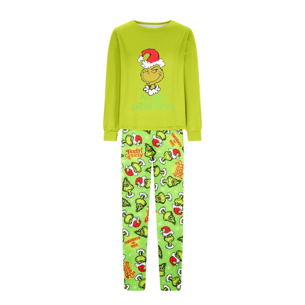 Parent-child Christmas Print Home Suit Long-sleeved Top And Pants