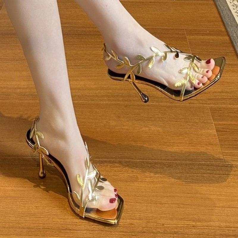 Mode 2025 Neuer Streetstyle-Mode Transparente spitze Zehen Damen Sandalen Street Abschlussball Dünne Absätze Schuhe Sommer Zapatos De Mujer