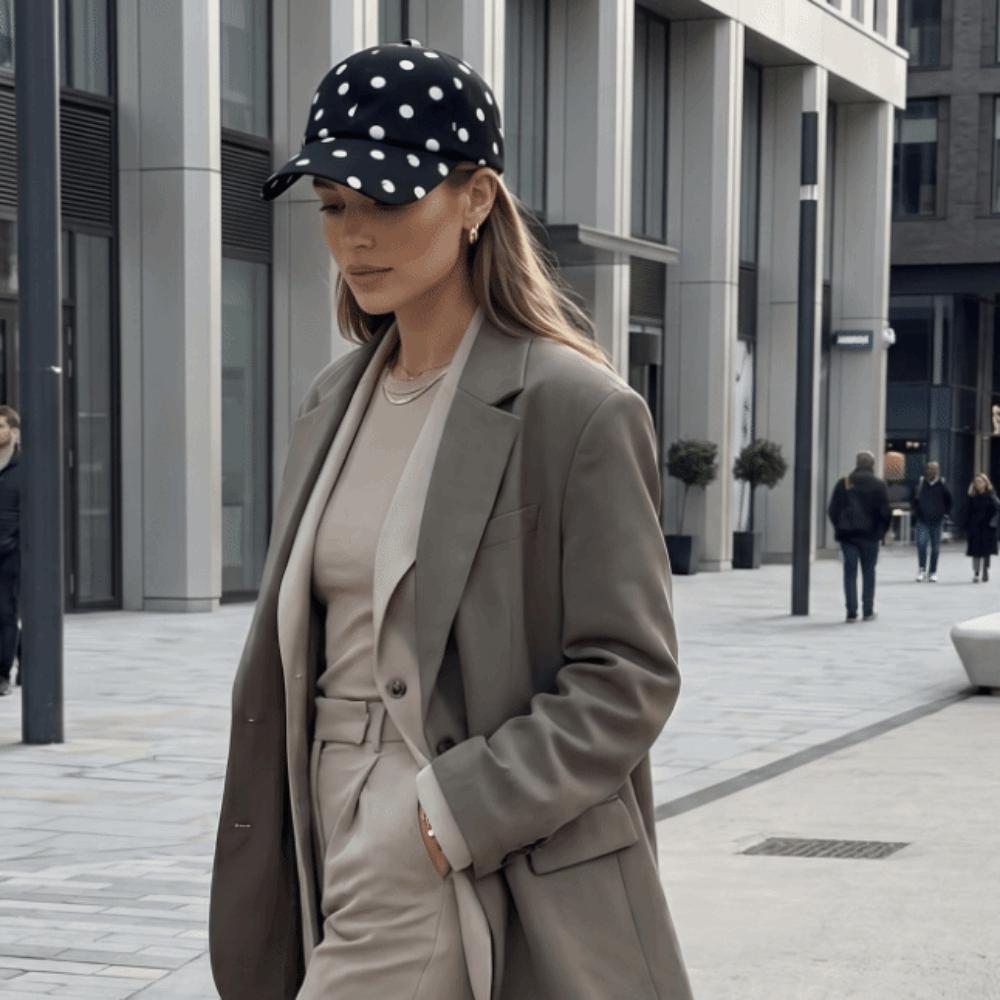 Soft Brim Polka Dot Baseball Cap Polyester Sun Hat Japanese Peaked Hat  Women