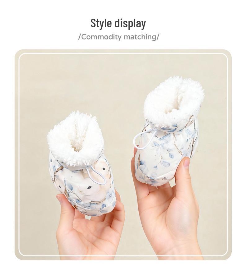 Non-Slip Fleece Baby Shoes for 0-1 Year Old Boys & Girls, Pre-Walking Foot Covers, 6-12 Months