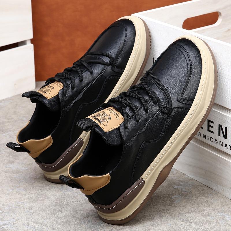 Frühling neue Herrenschuhe Rindsleder atmungsaktiv Trend vielseitig braun Retro Leder Freizeitschuhe