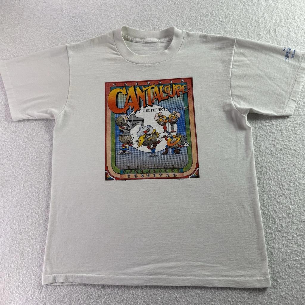 Vintage 80s 90s Capt Cantaloupe Hearts Of Gold Festival Single Stitch Shirt L