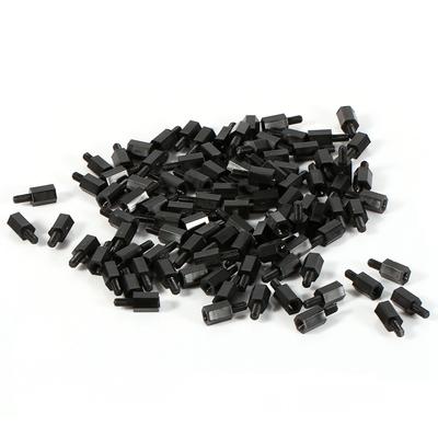 100 stücke M2 M3 M4 Kunststoff Nylon Hex männlich Weiblich Weiblich Spacer Runde Kopf Schraube Mutter