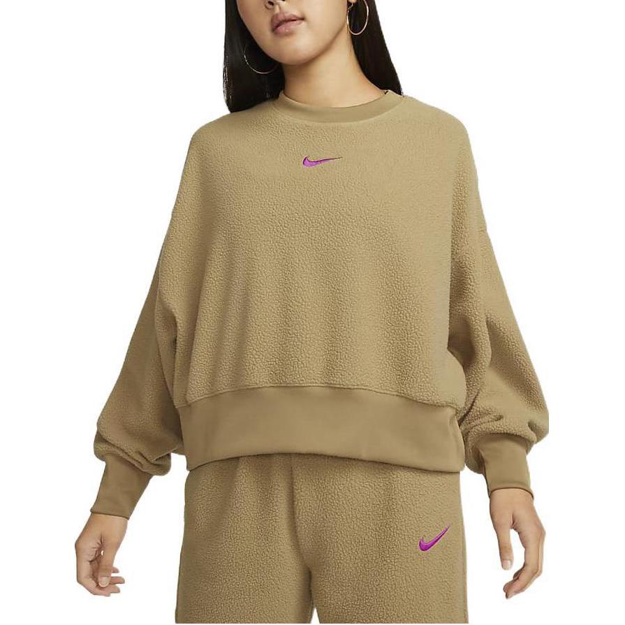 Nike Sweatshirts Women's Camel Crew Neck Moderate Regular DQ6845-258
