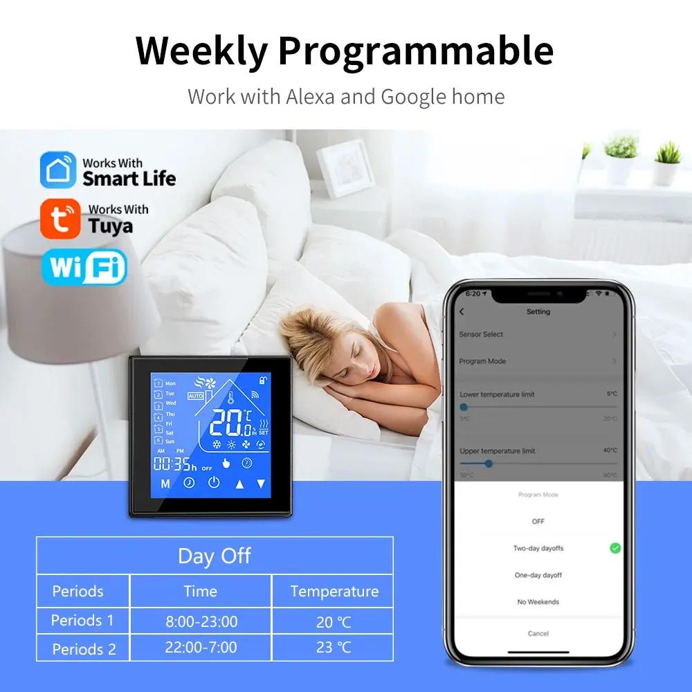 WiFi Smart Thermostat Temperature Control for Electric Floor Heating Water/Gas Boiler Temperature Tuya Google Home Alexa Yandex
