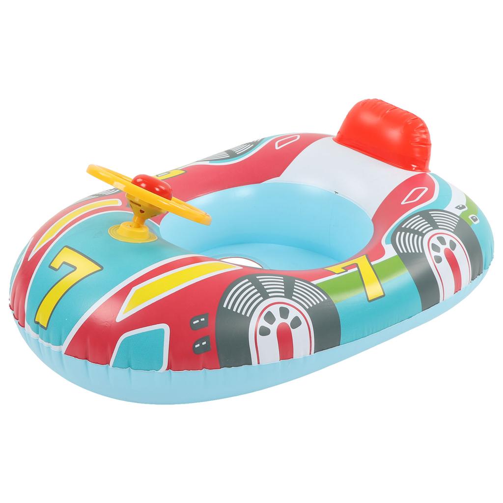 Yacht Pool Inflatable Yacht Steering Wheel PVC Anti Leakage Leg Holes Toddler Swim for Swimming