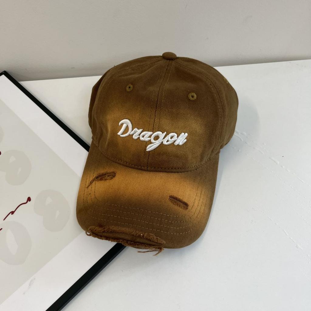 American Retro Baseball Cap Women's Big Head Circumference Old Ripped Baseball Cap Wide Brim Showing Face Small Soft Top Sun Hat Men