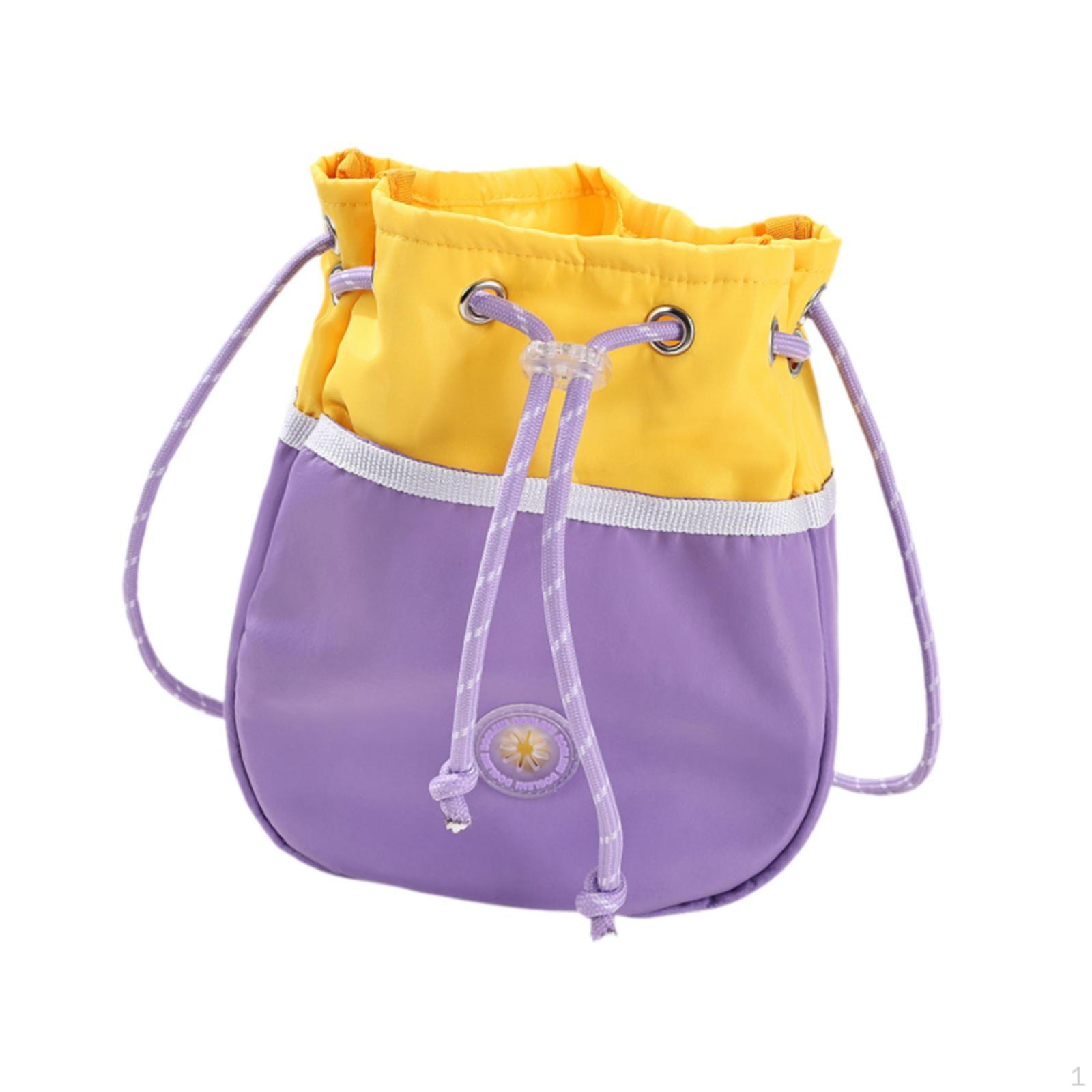 

Dog Treat Bag Crossbody Strap Behavior Aids Puppy Training Pouch Drawstring yellow violet